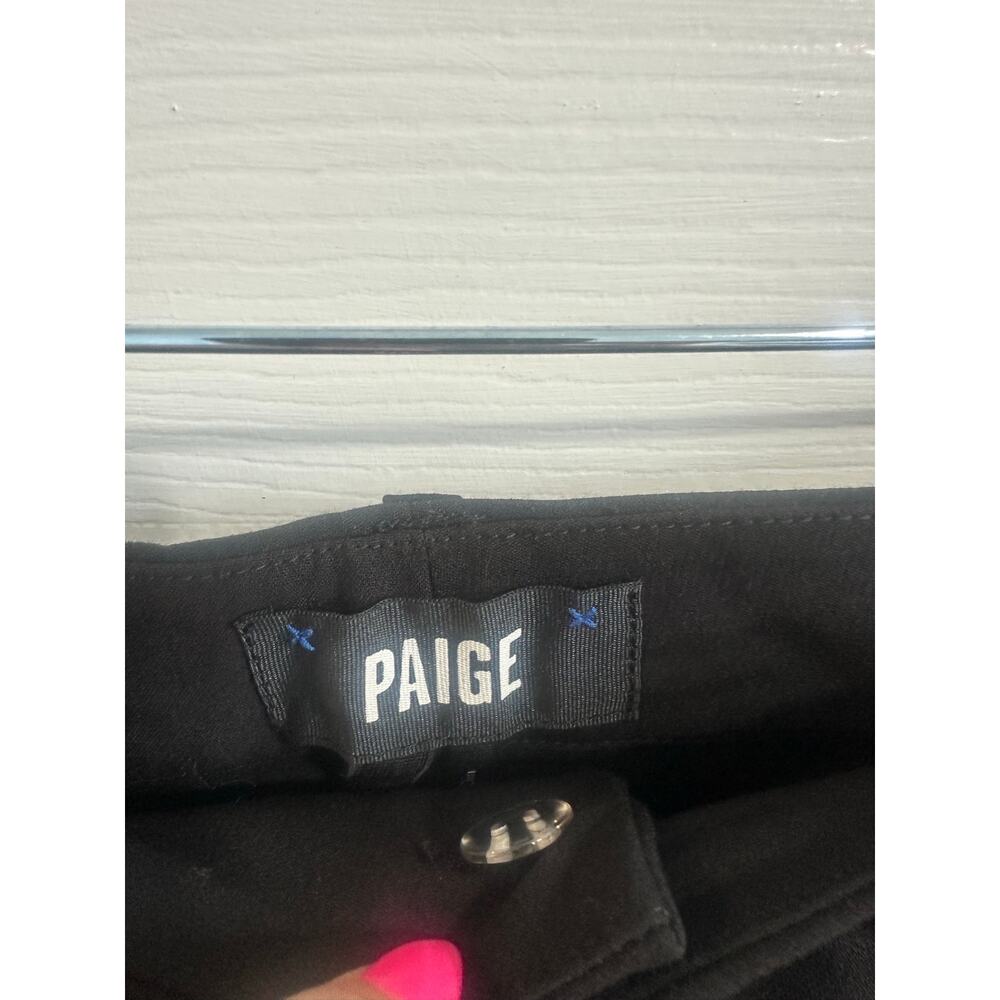PAIGE NWT Aracelli Pants Trousers Pleated Cuffed Black Sz 6  MSRP $250 - Picture 9 of 11
